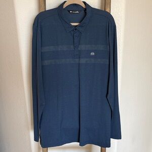 Travis Mathew Men's Blue Polo long sleeve Shirt